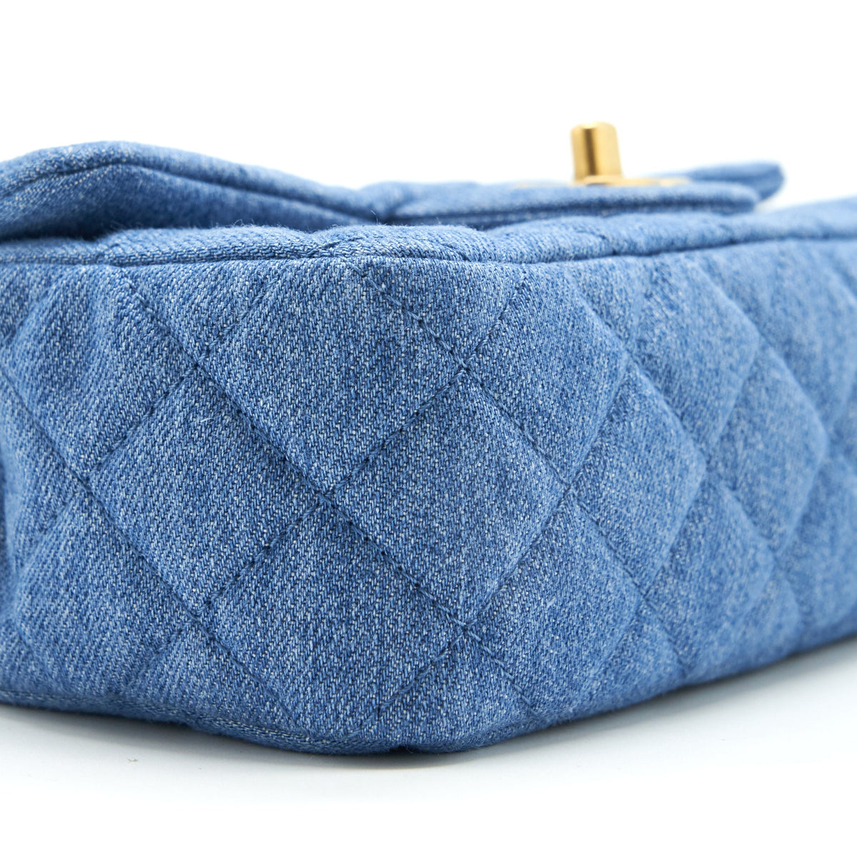 Chanel Pearl Crush Mini Rectangular Flap Bag Denim Blue GHW (Microchip)