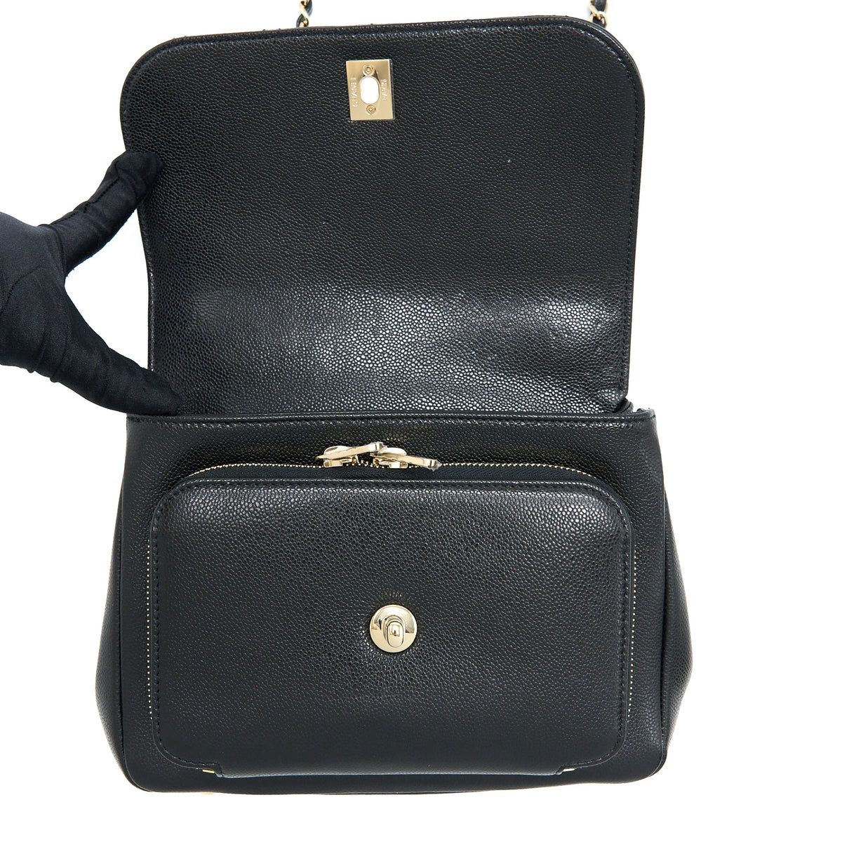 Chanel Medium Business Affinity Caviar Black LGHW(Microchip)