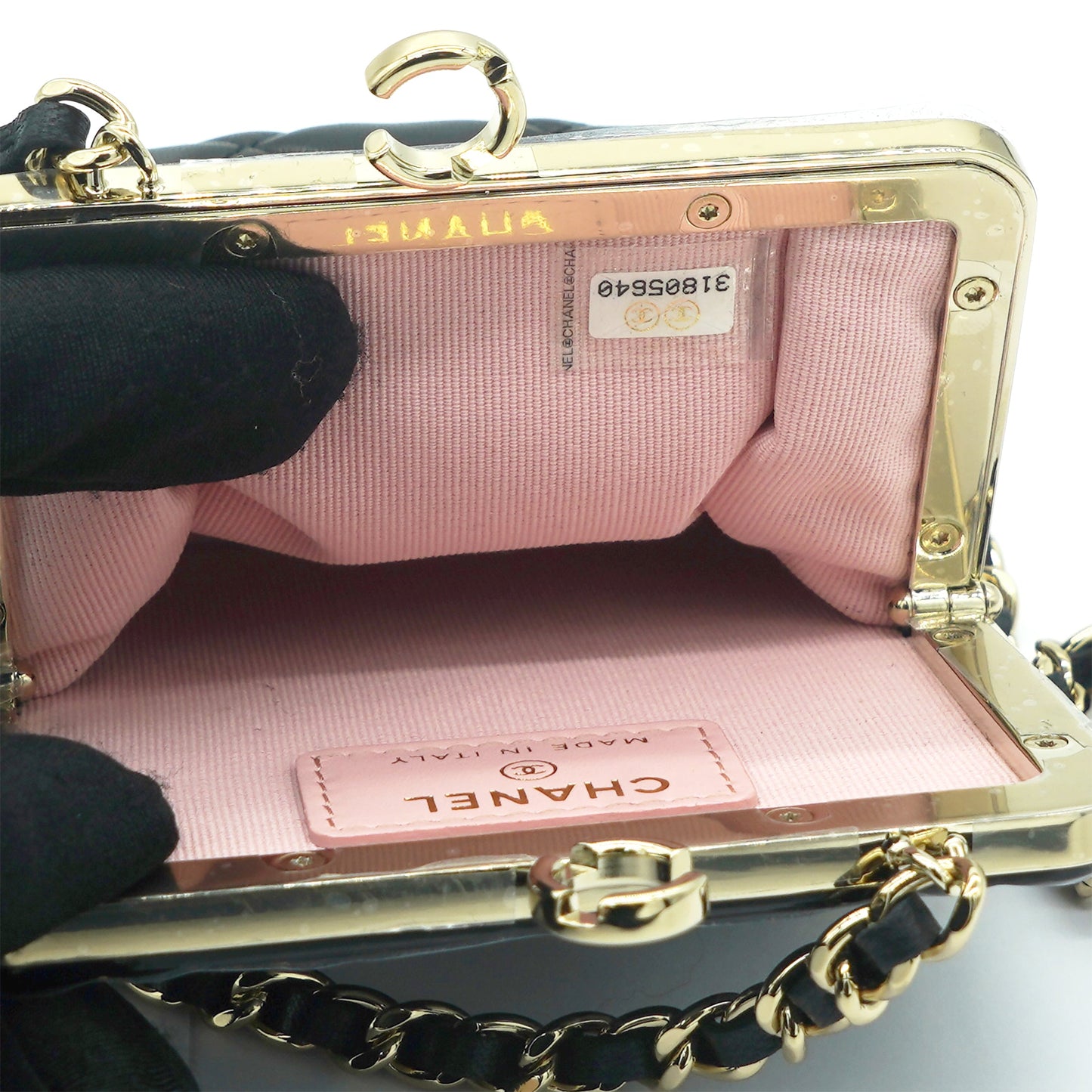 Chanel PVC Quilted Wallet On Chain Black