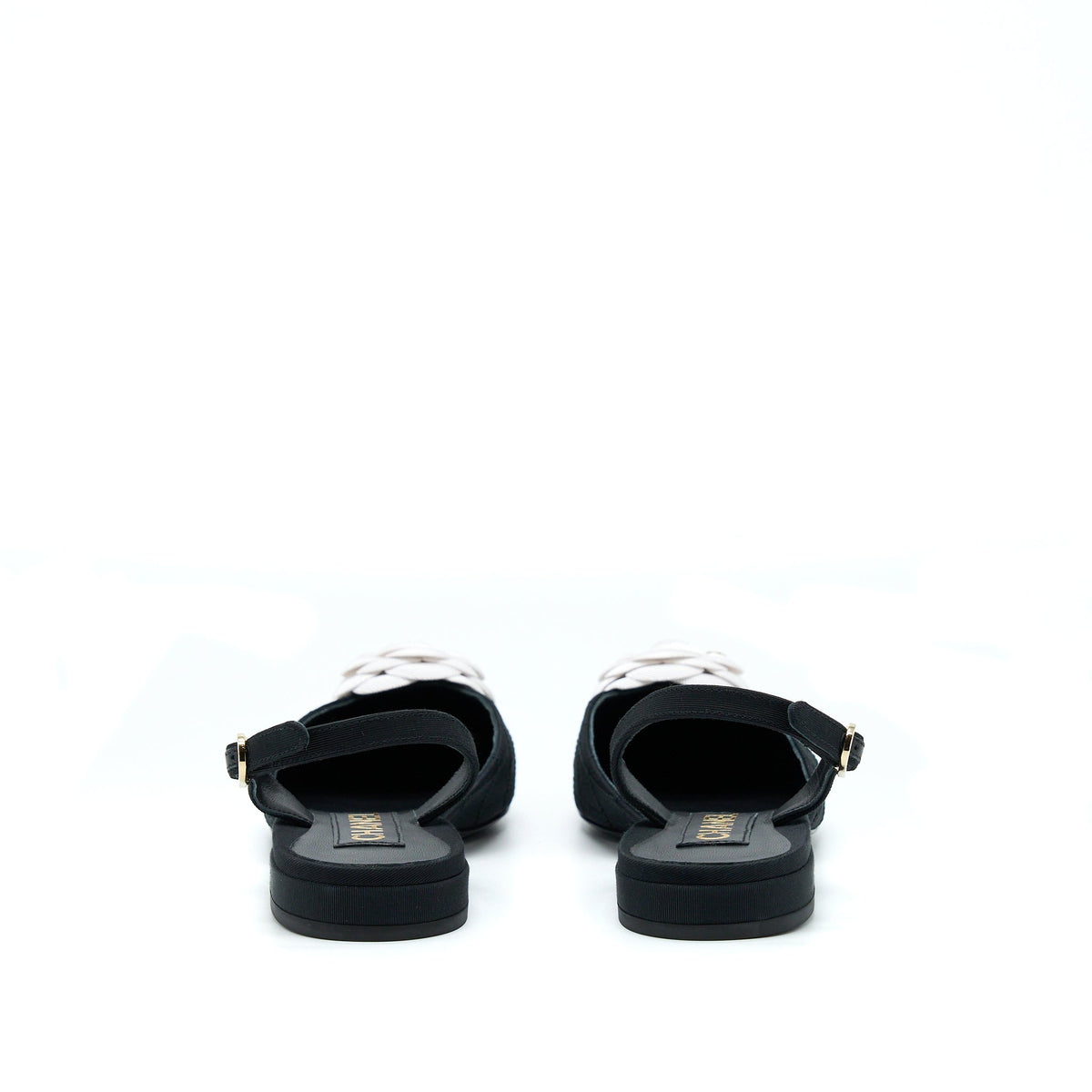 Chanel Size 37C Camellia Flap Sandel Black