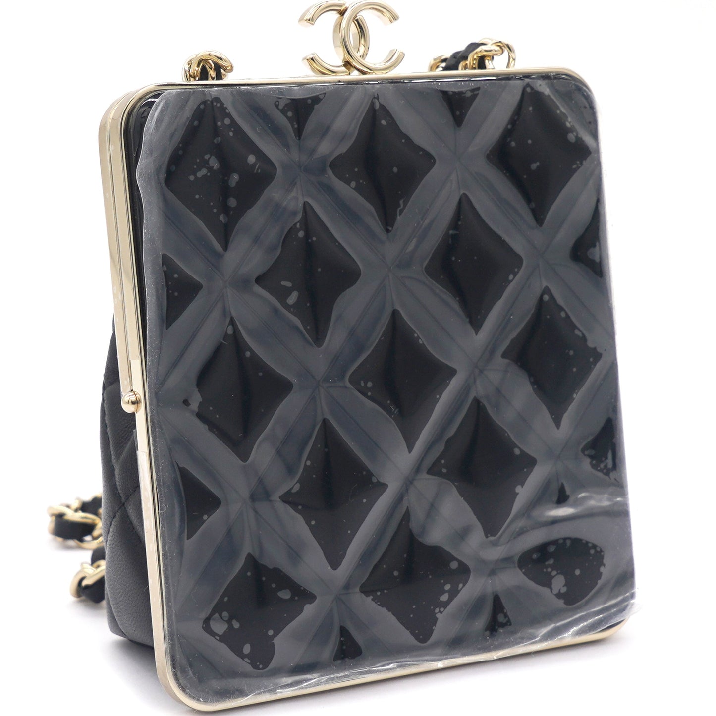 Chanel PVC Quilted Wallet On Chain Black