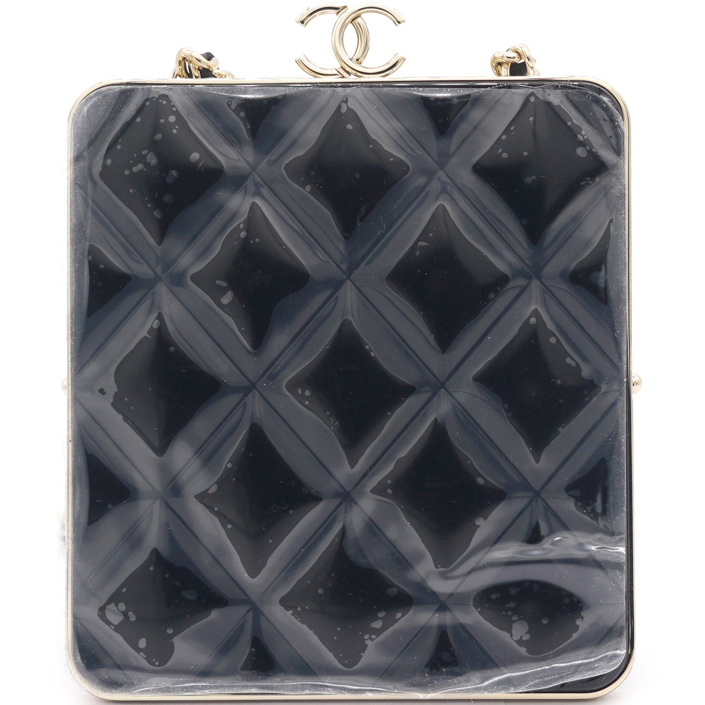 Chanel PVC Quilted Wallet On Chain Black