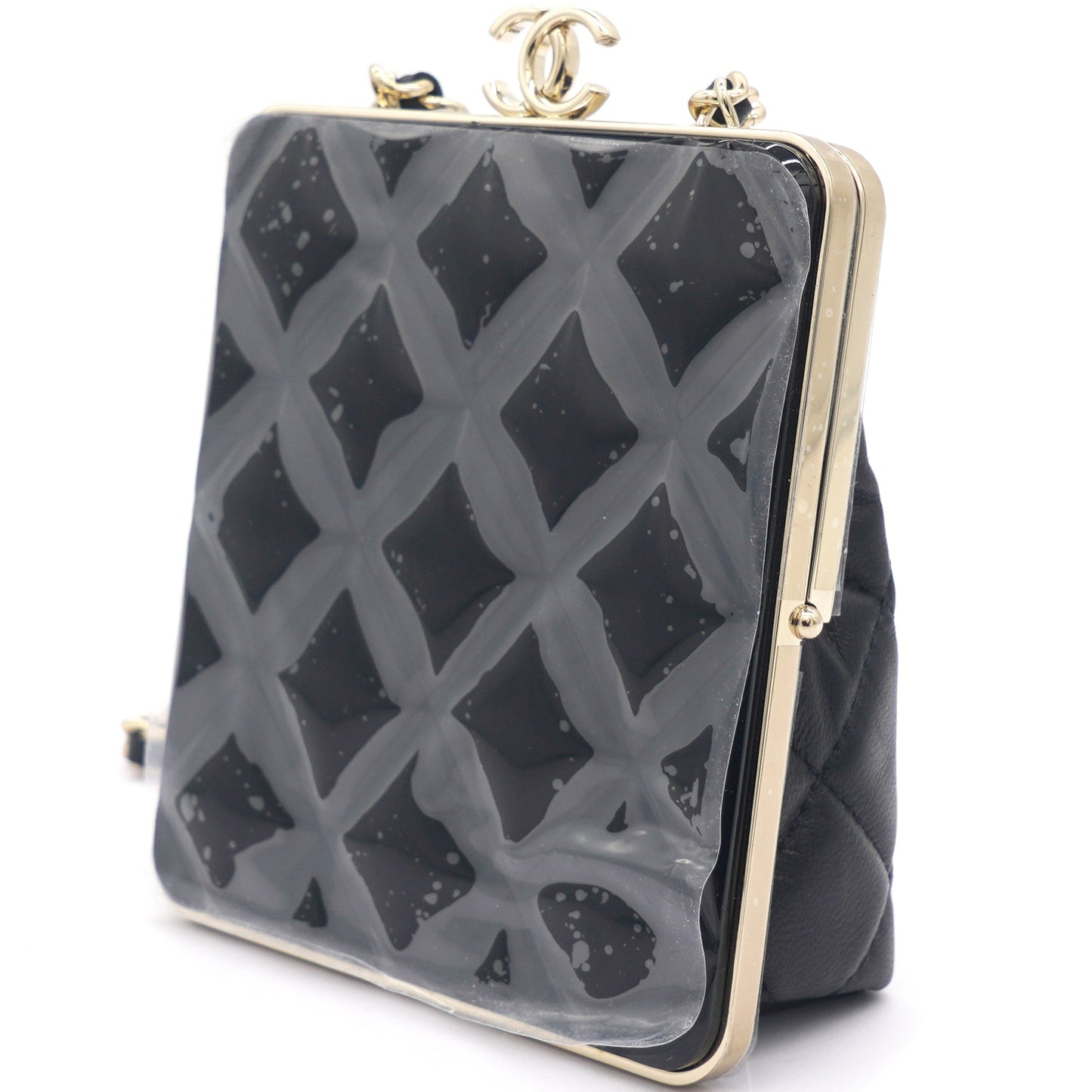 Chanel PVC Quilted Wallet On Chain Black
