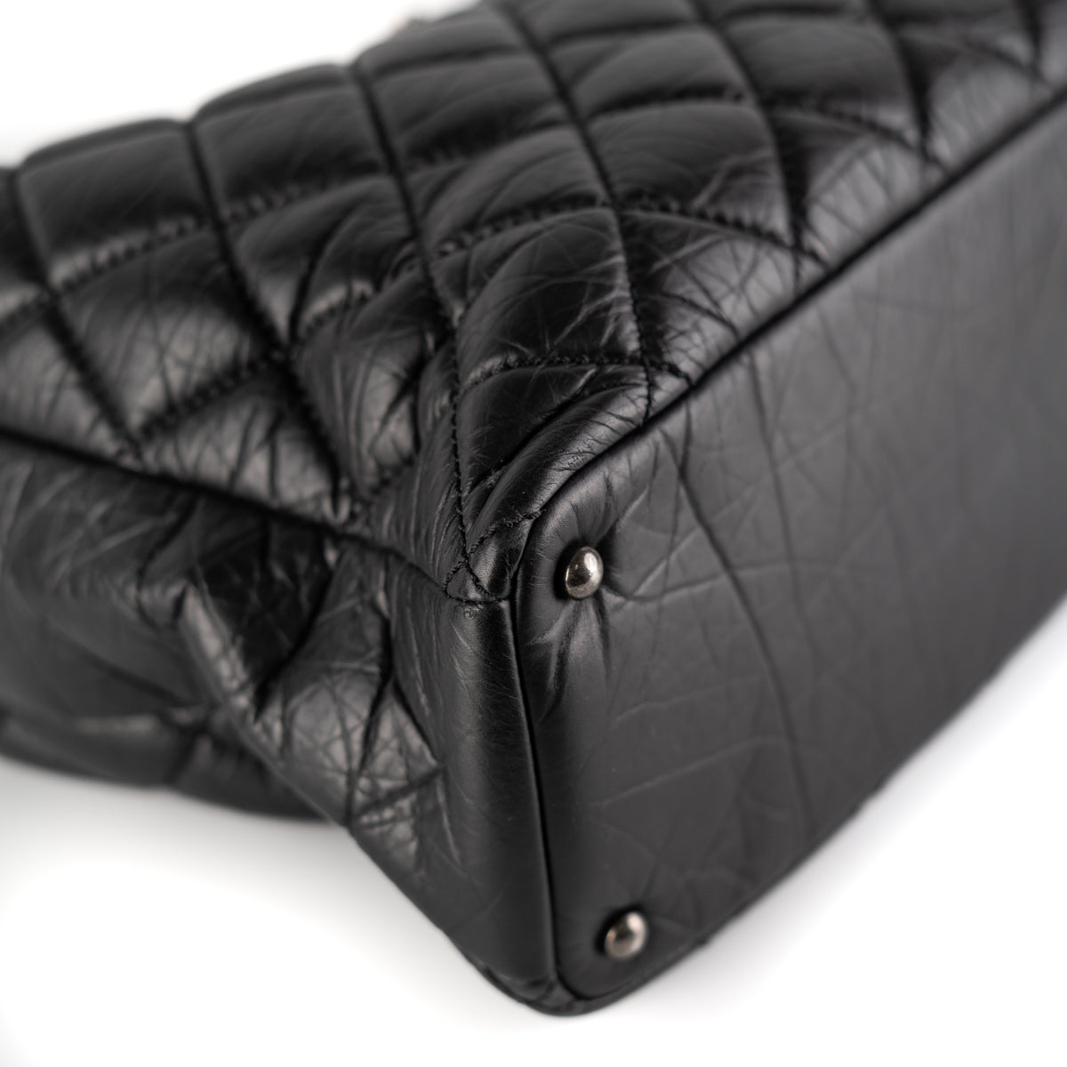 Chanel Quilted Portobello Top Handle Tote Black