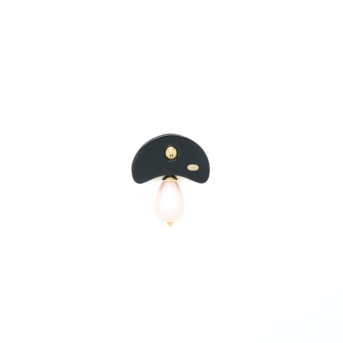 Chanel Mushroom Brooch Pearl Gold Tone