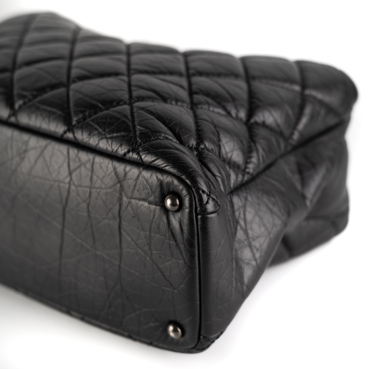 Chanel Quilted Portobello Top Handle Tote Black