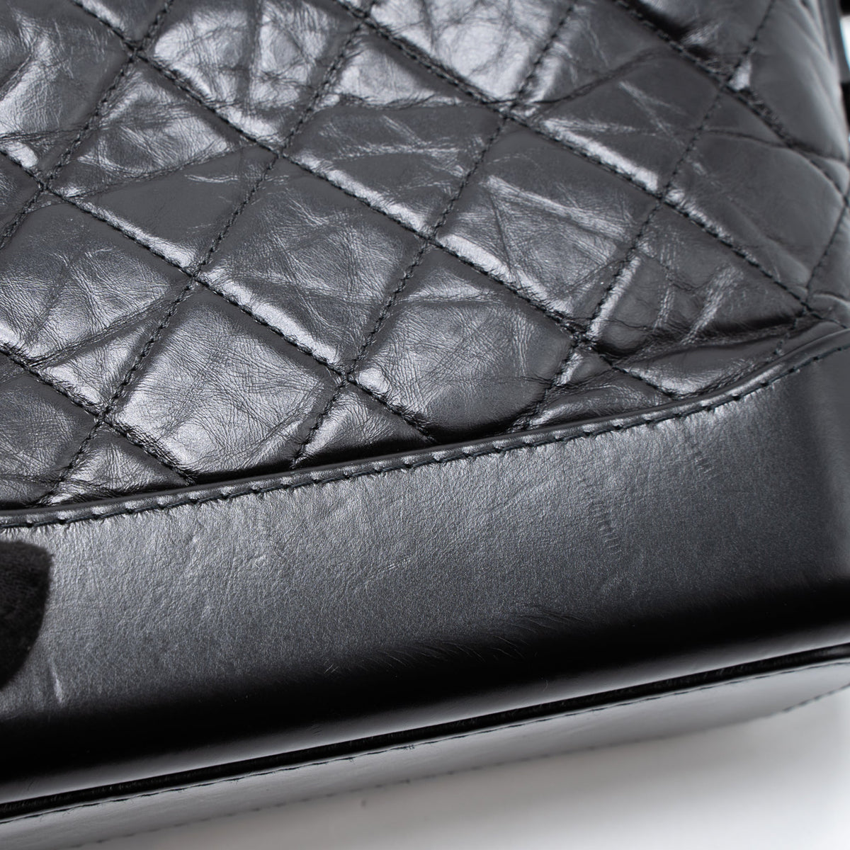 Chanel Small Gabrielle Hobo Bag Aged Calfskin Black Multicolour Hardware