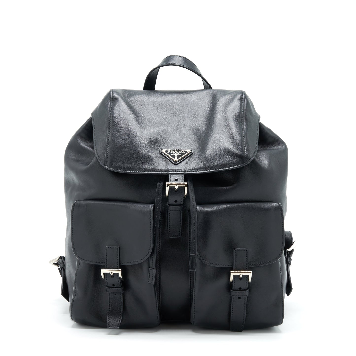 Prada Zainetto Backpack Soft Calfskin Black SHW