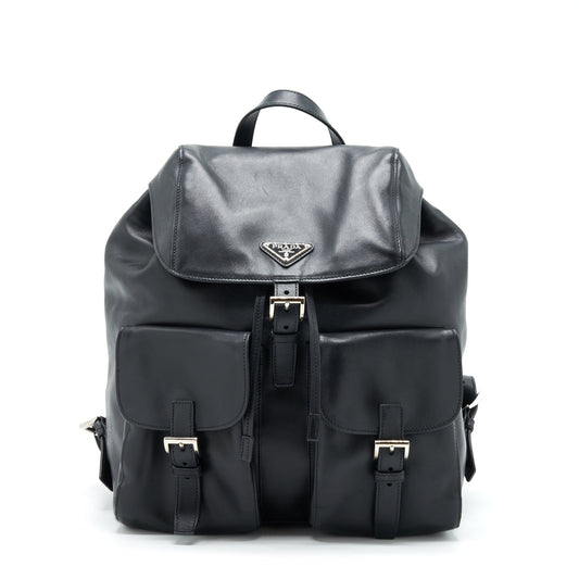 Prada Zainetto Backpack Soft Calfskin Black SHW