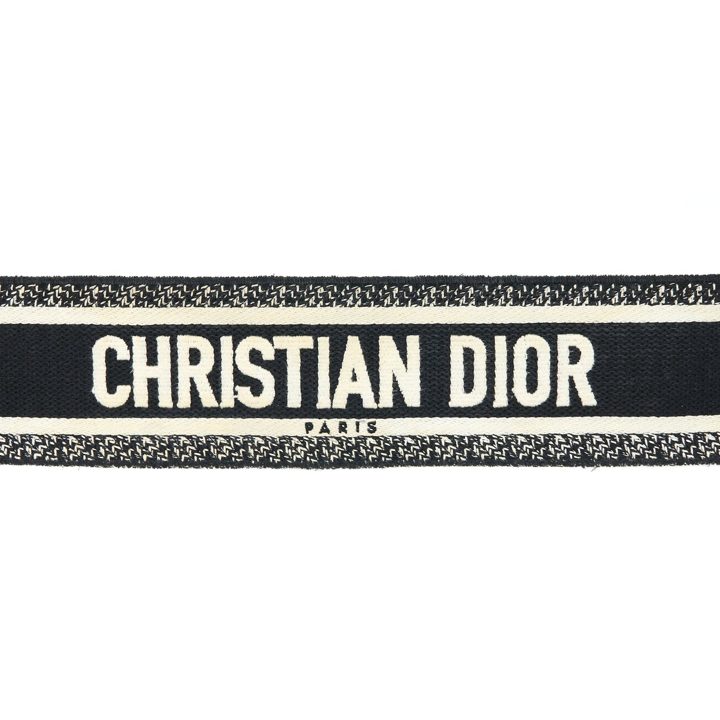 Dior Canvas Embroidered Shoulder Strap Black/White SHW