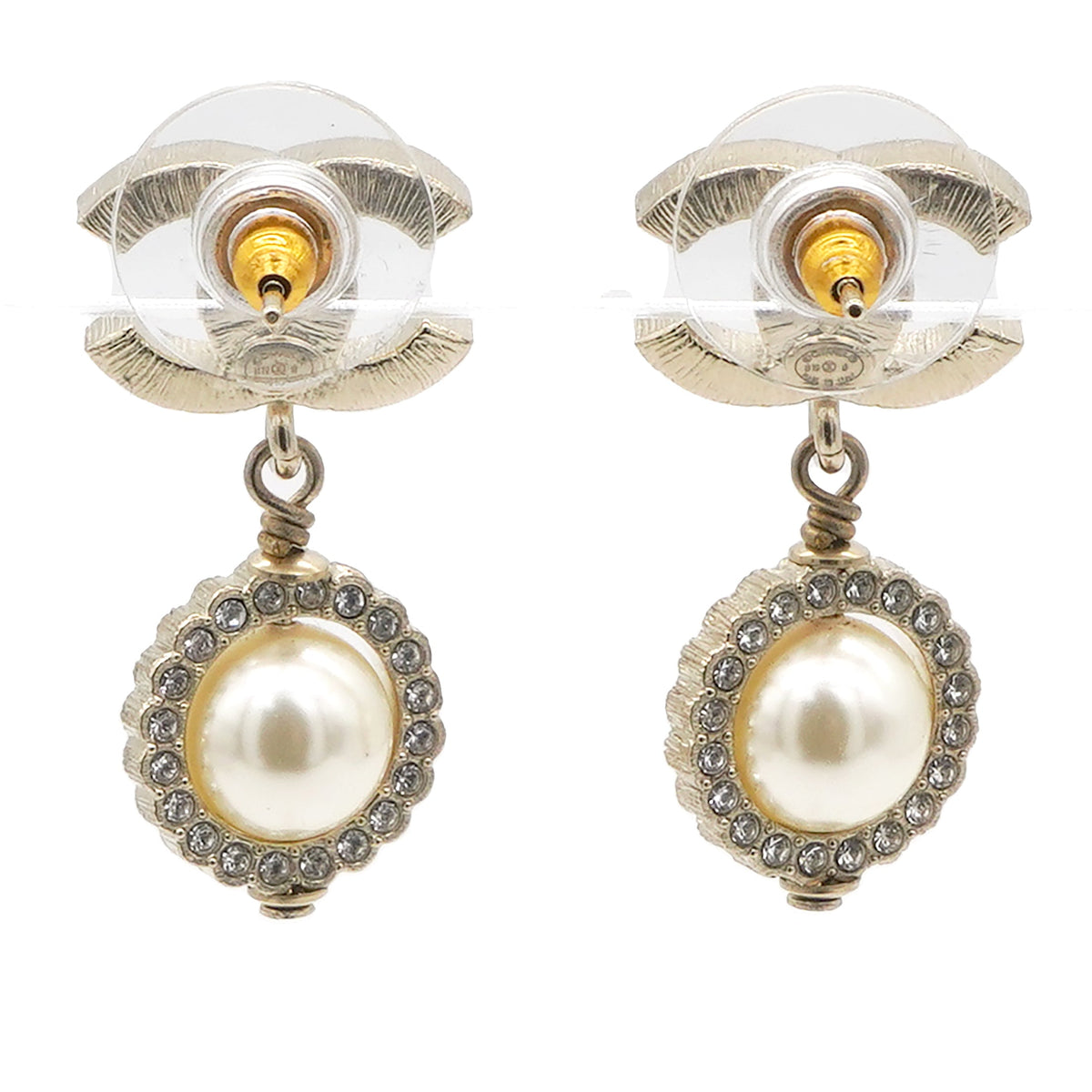Chanel Pearl CC Drop Earrings