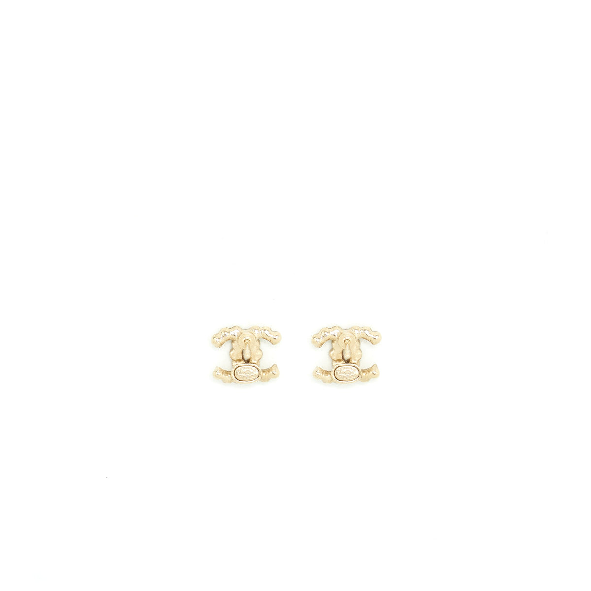 Chanel Mini CC Logo Earrings With Crystals LGHW