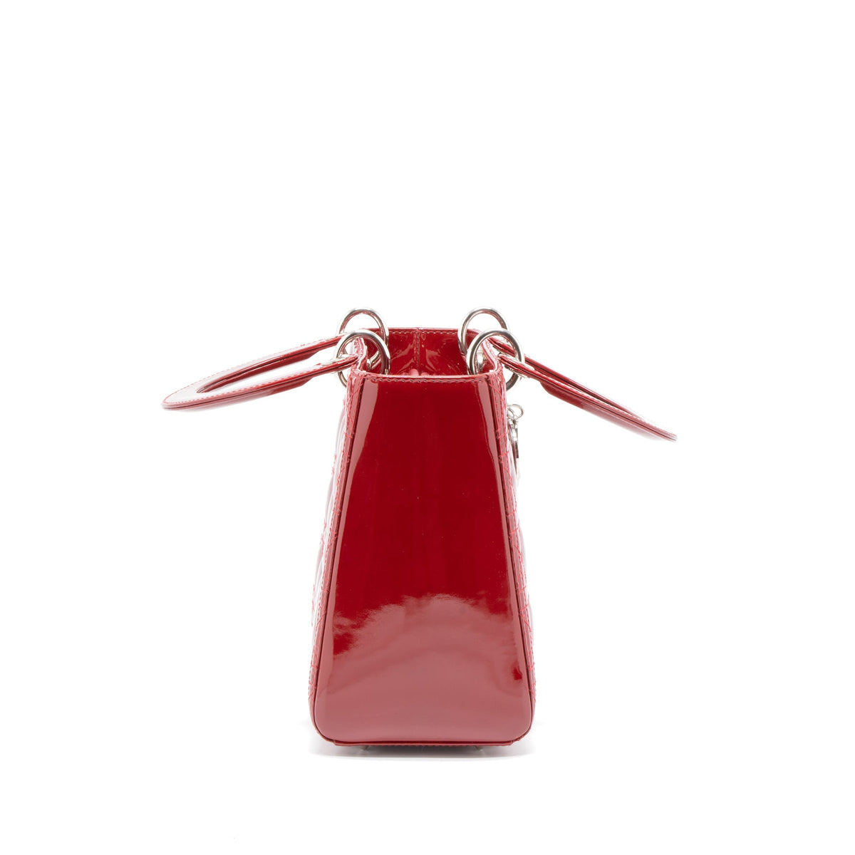 Dior Medium Lady Dior Patent Leather Red SHW