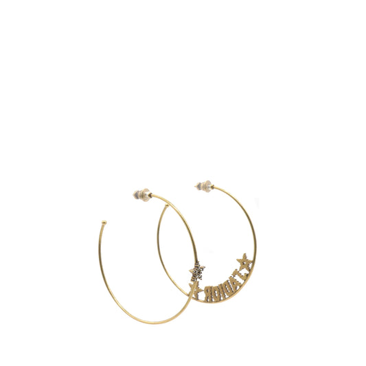 Dior Metal J'Adior Hoop Earrings Aged