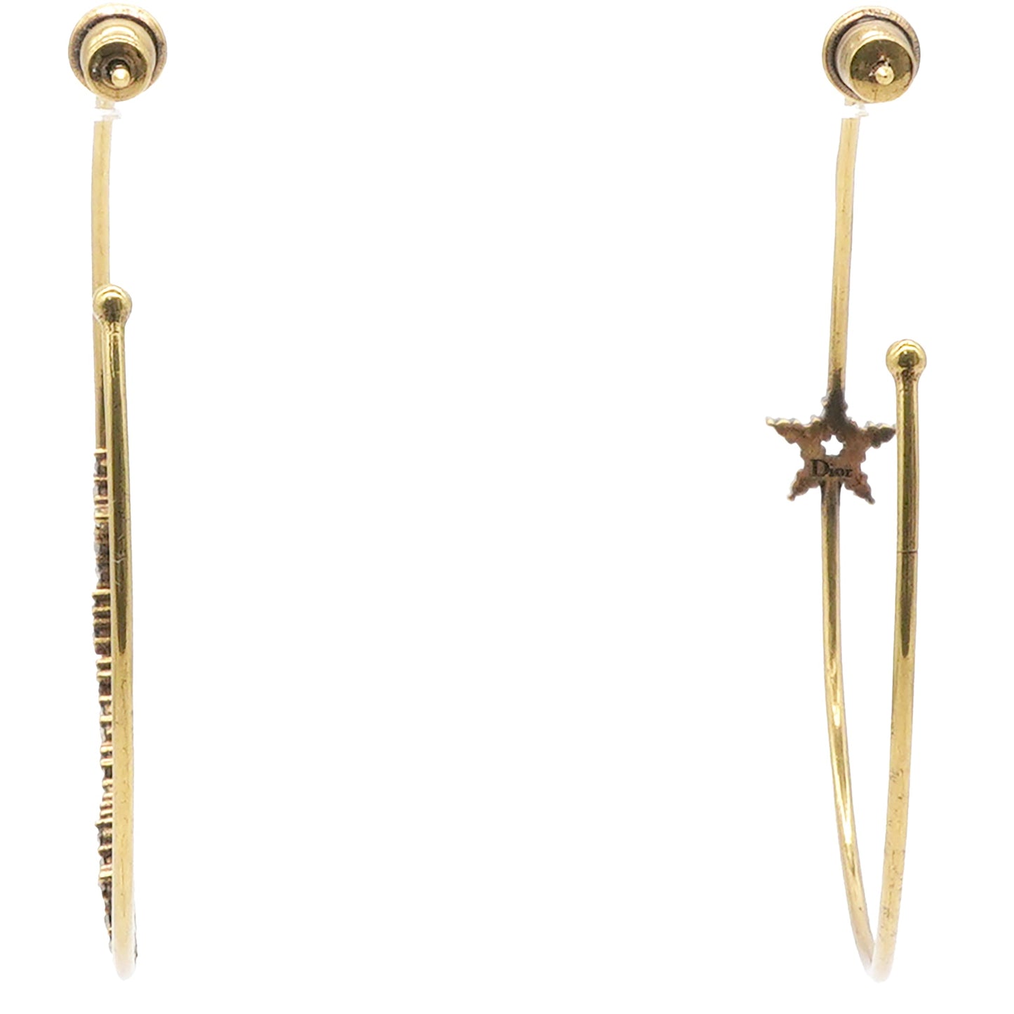 Dior Metal J'Adior Hoop Earrings Aged