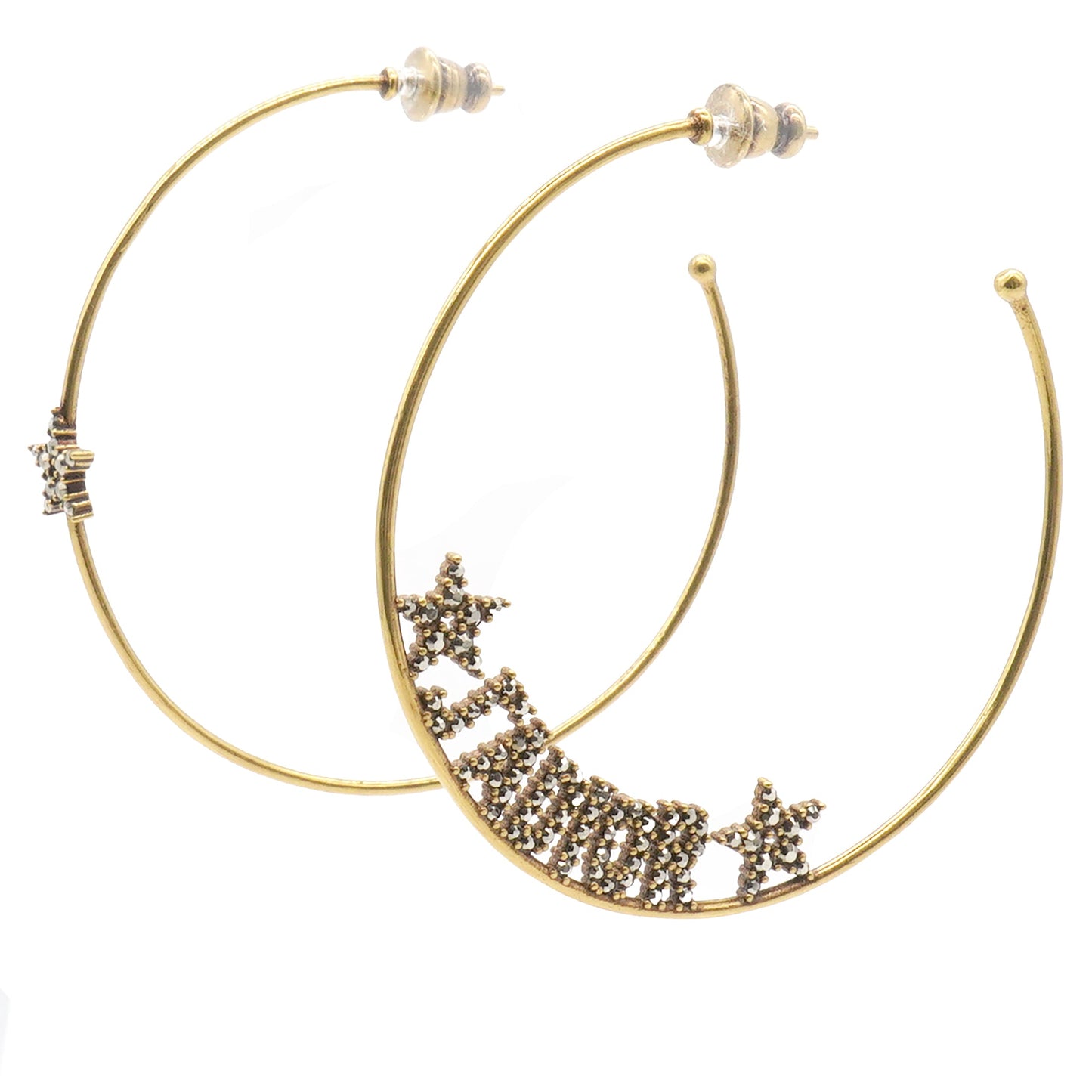 Dior Metal J'Adior Hoop Earrings Aged