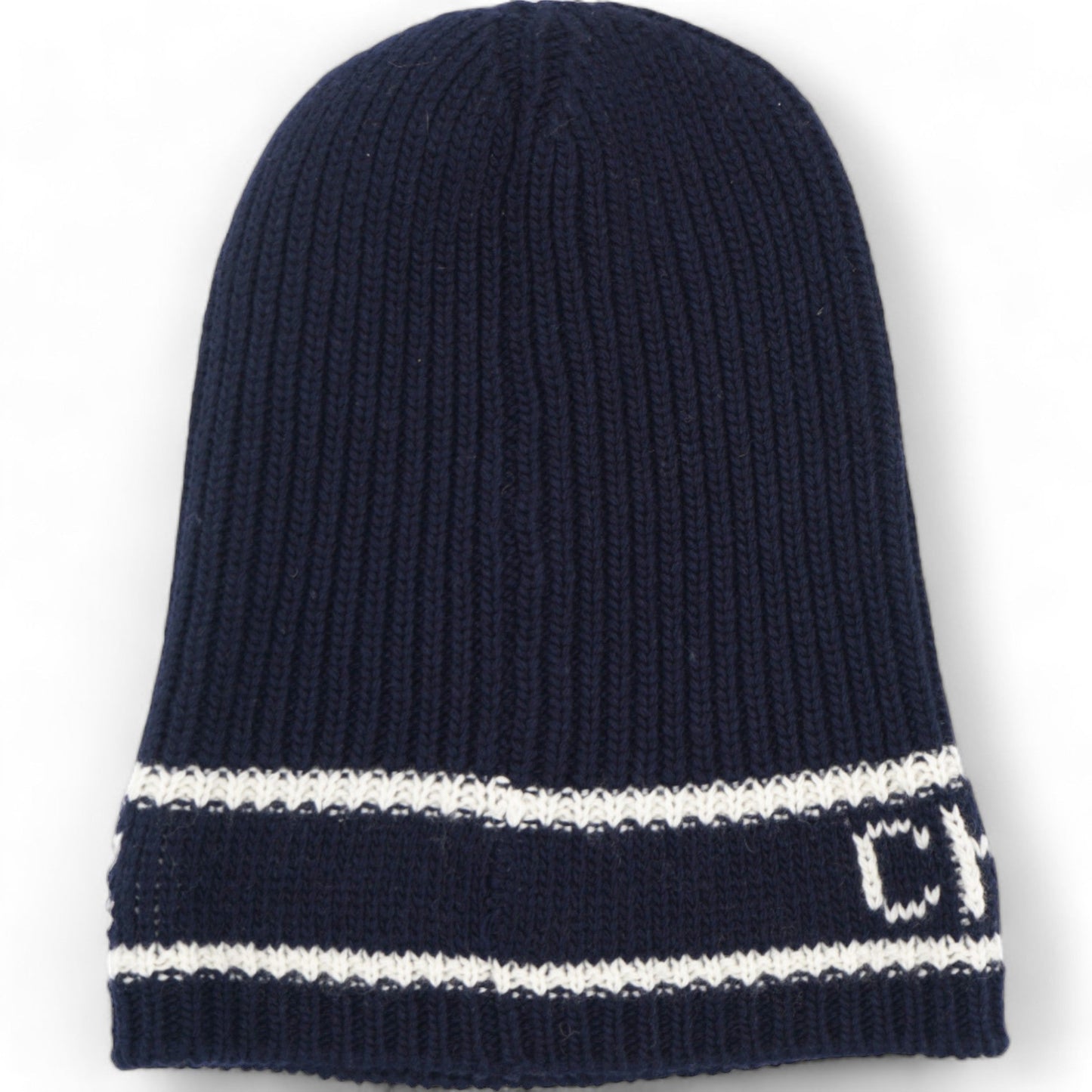 Dior Cashmere Wool D-White Beanie Navy