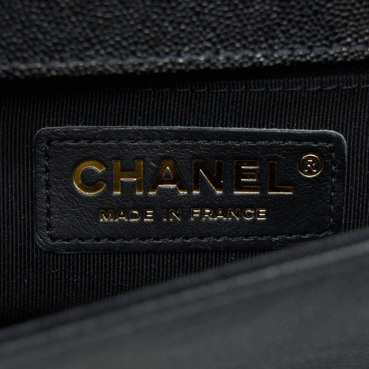 Chanel Small Boy Bag Chevron Caviar Black LGHW