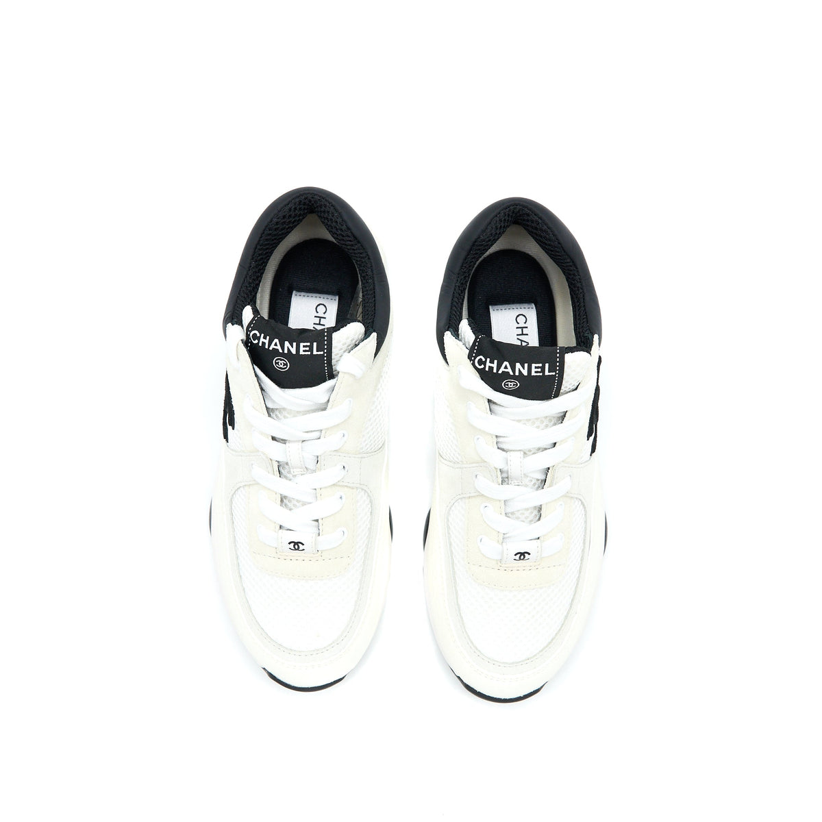 Chanel Size 38 CC Logo Sneaker Black/White