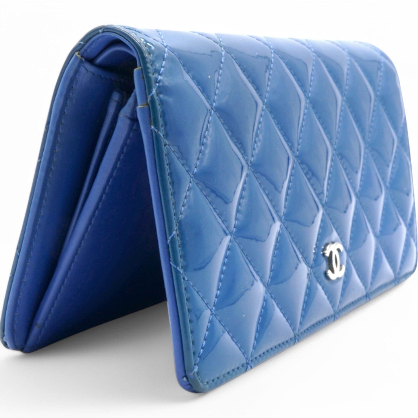 Chanel L-Yen Quilted Patent Leather Wallet