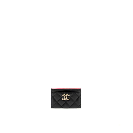 Chanel 23P Quilted CC Logo  Holder Caviar Black LGHW (Microchip)