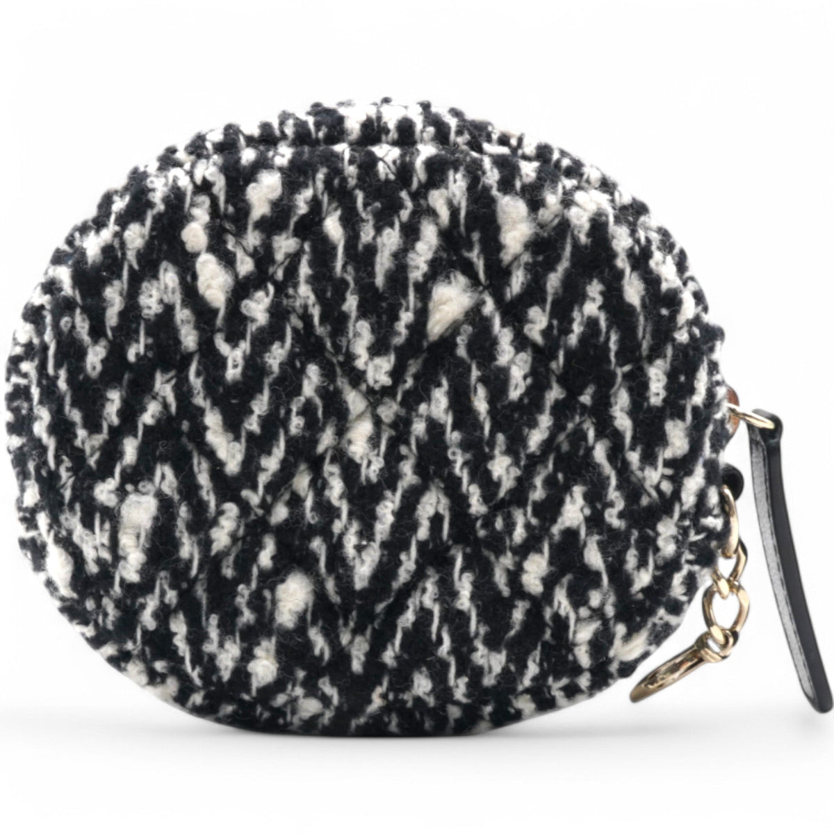 Chanel Tweed Lambskin Quilted Waist Bag With Coin Purse Black