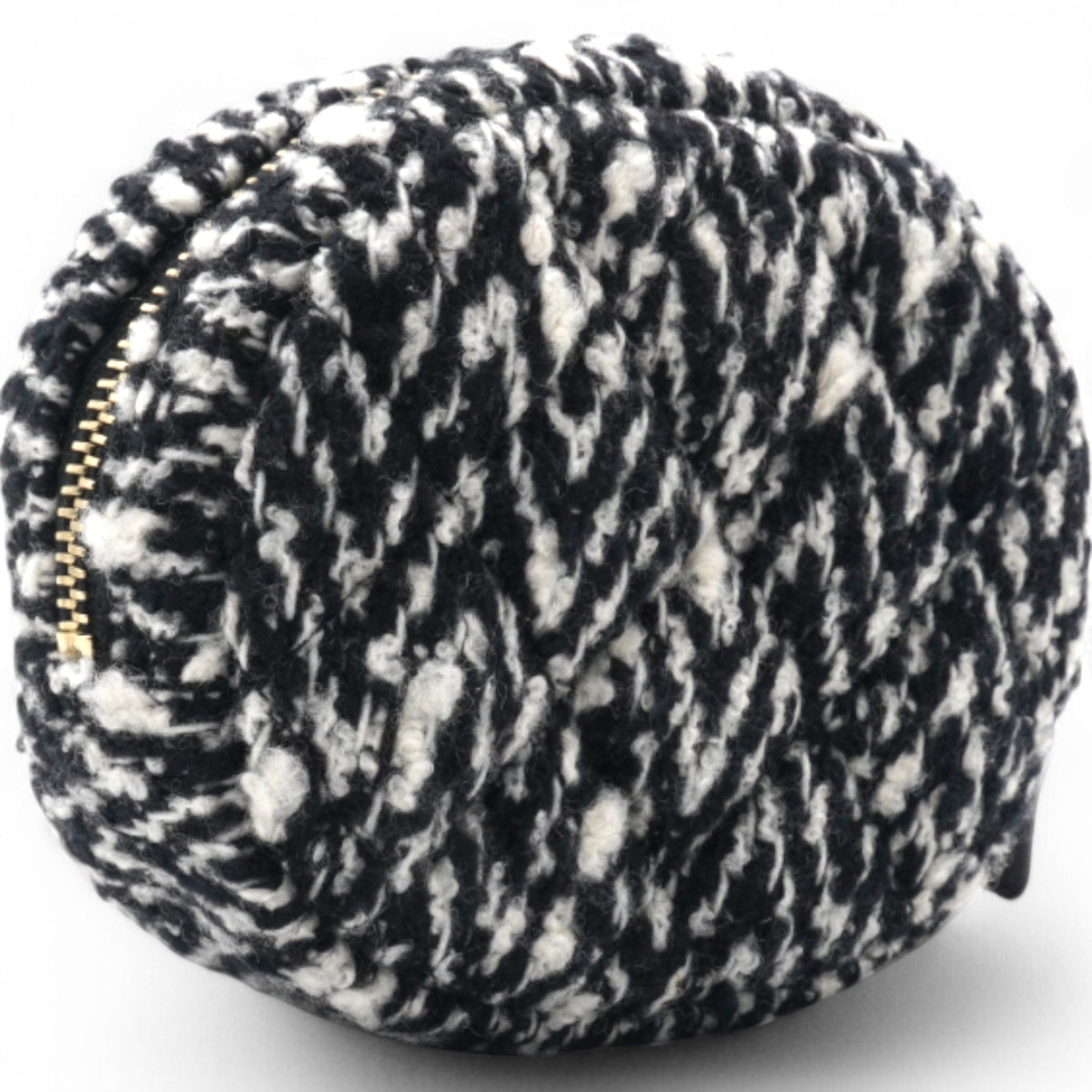 Chanel Tweed Lambskin Quilted Waist Bag With Coin Purse Black