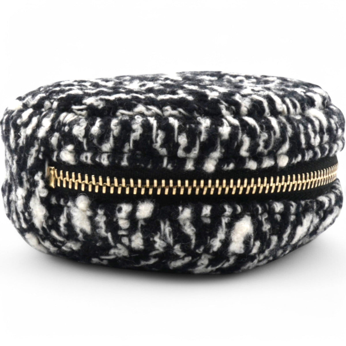 Chanel Tweed Lambskin Quilted Waist Bag With Coin Purse Black