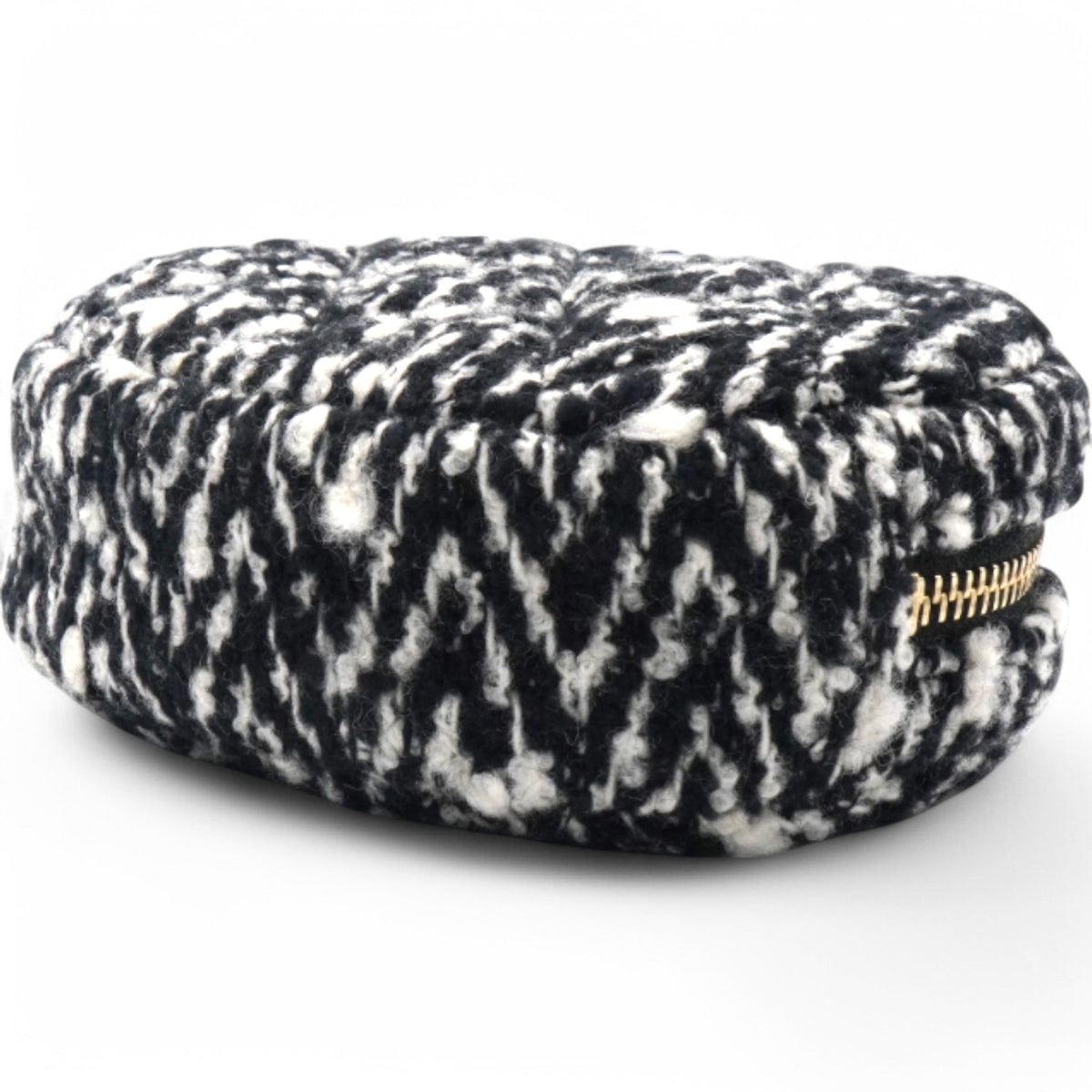 Chanel Tweed Lambskin Quilted Waist Bag With Coin Purse Black