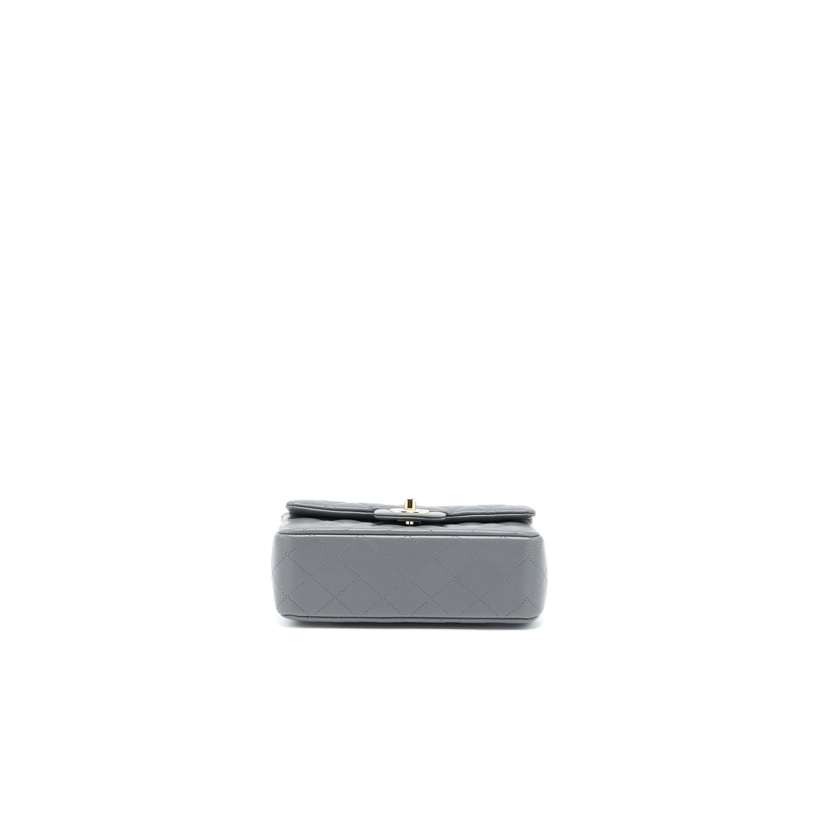 Chanel Top handle Mini Rectangular Flap Bag Lambskin Grey LGHW (Microchip)