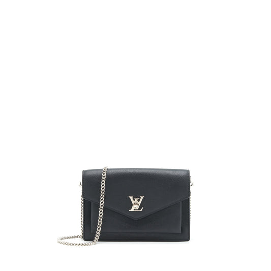 Louis Vuitton Mylockme Chain Pochette Calfskin Black SHW