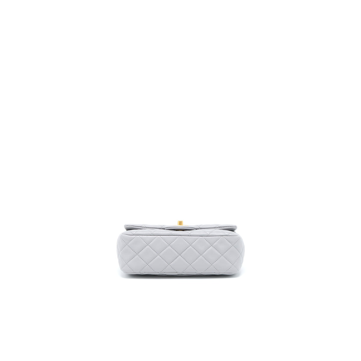 Chanel Pearl Crush Mini Rectangular Flap Bag Lambskin Light Grey Brushed GHW (Microchip)