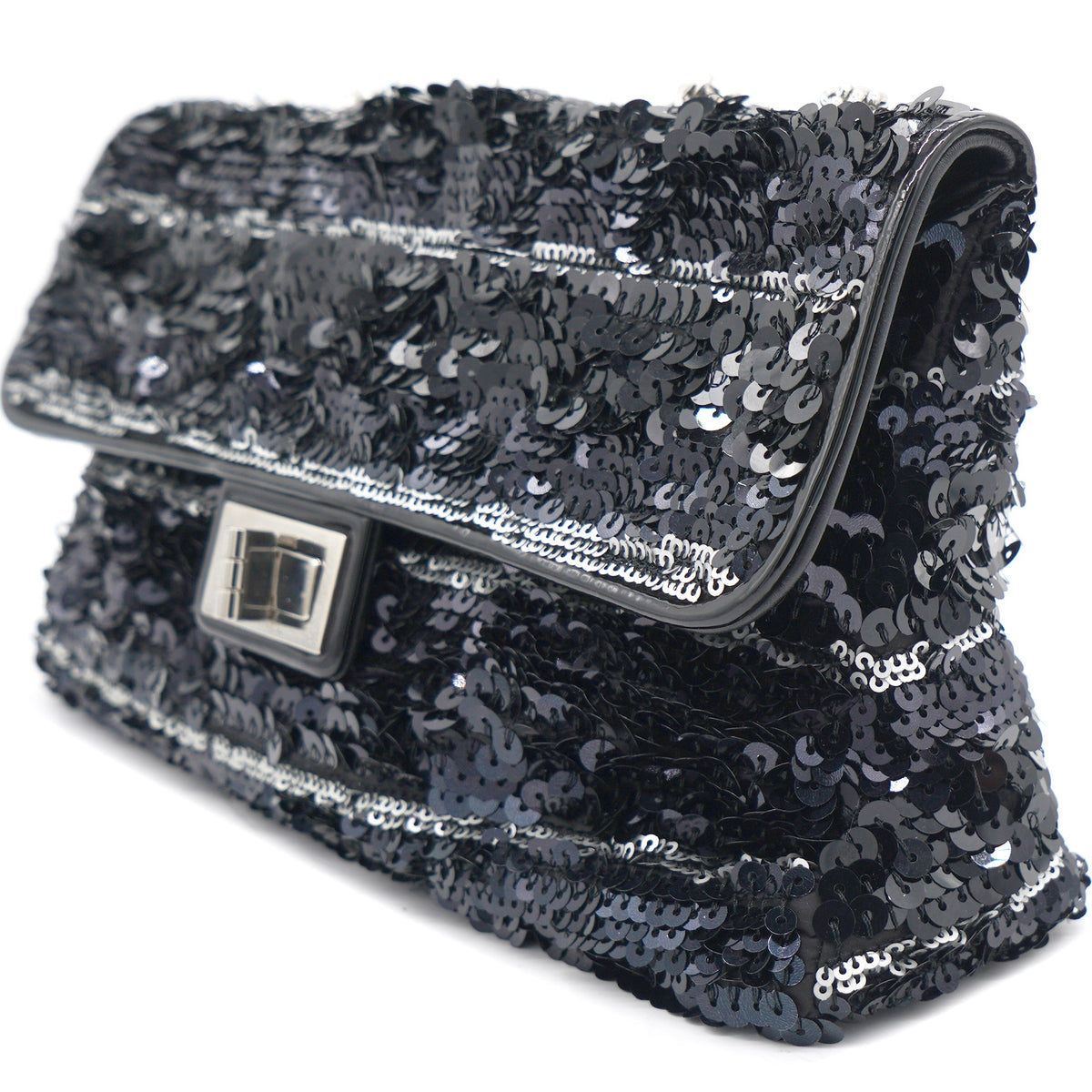 Chanel Reissue Sequin Medium Flap Bag Black/Silver