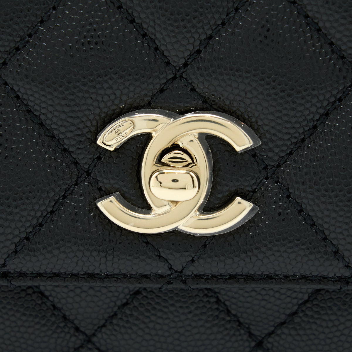 Chanel Small Coco Handle Caviar Black LGHW (Microchip)