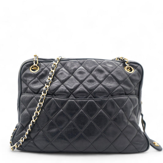 Chanel Matelasse Chain Shoulder Women's Caviar Leather Shoulder Bag Black