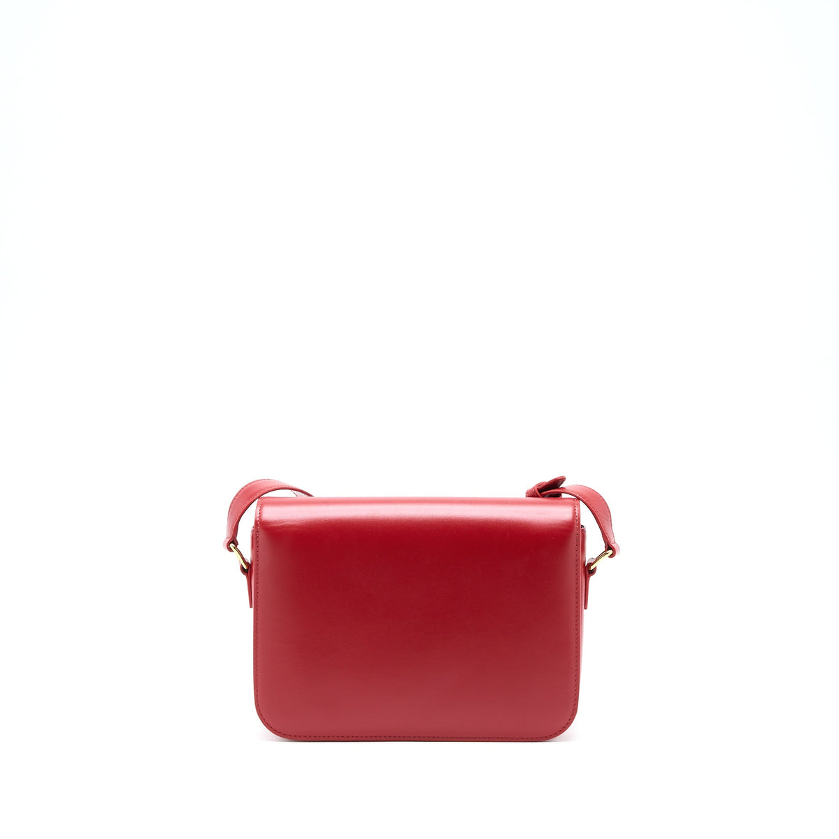 Celine Medium Classique Triomphe Bag Shiny Calfskin Red GHW