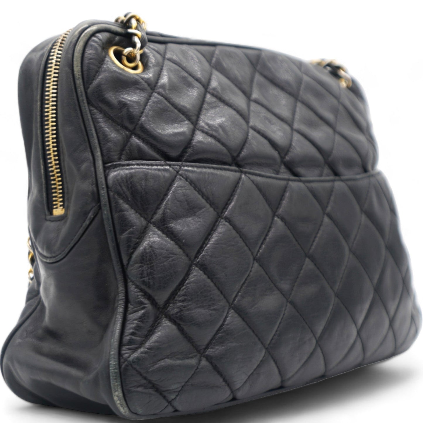 Chanel Matelasse Chain Shoulder Women's Caviar Leather Shoulder Bag Black