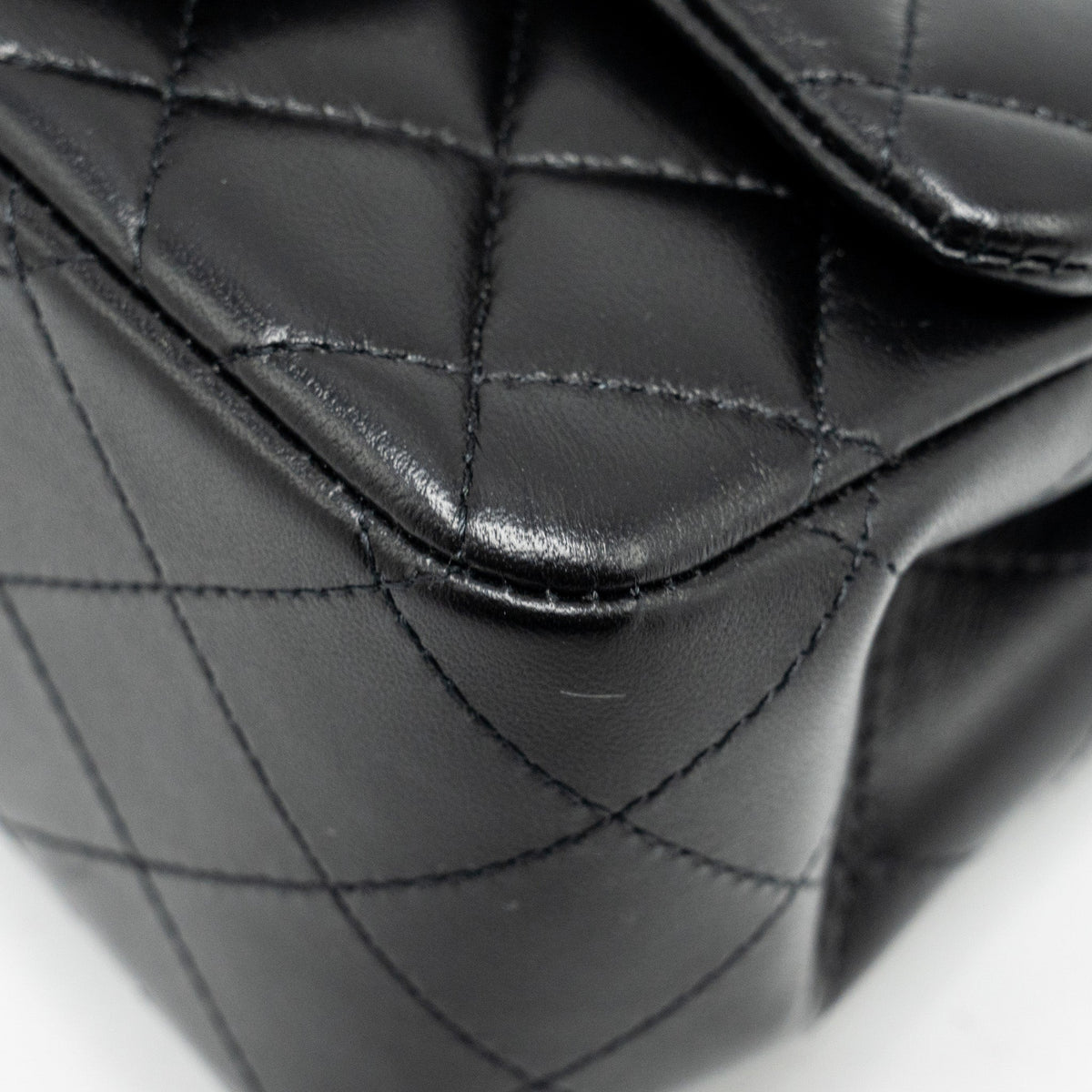 Chanel mini square flap Bag lambskin Black LGHW (Microchip)