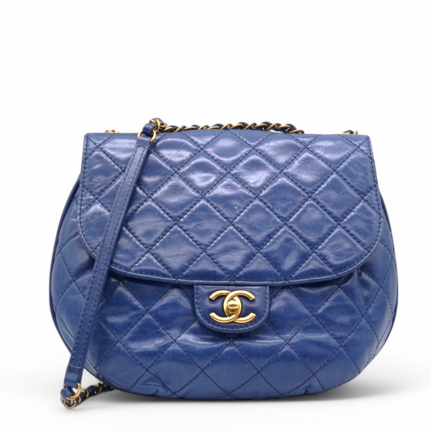 Chanel Glazed Bubble CC Flap Navy