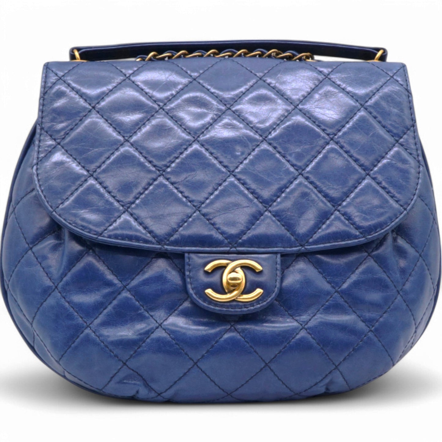 Chanel Glazed Bubble CC Flap Navy