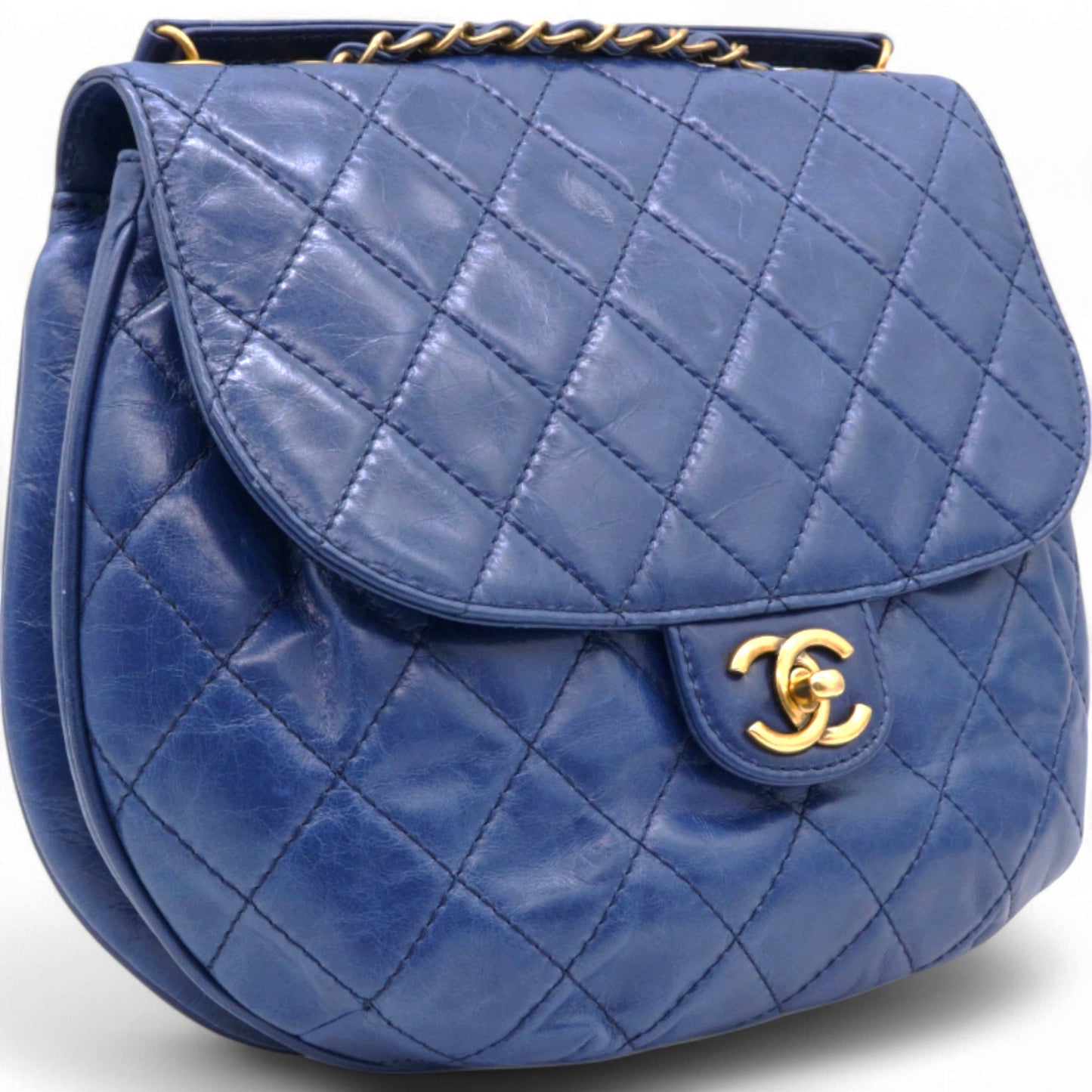 Chanel Glazed Bubble CC Flap Navy