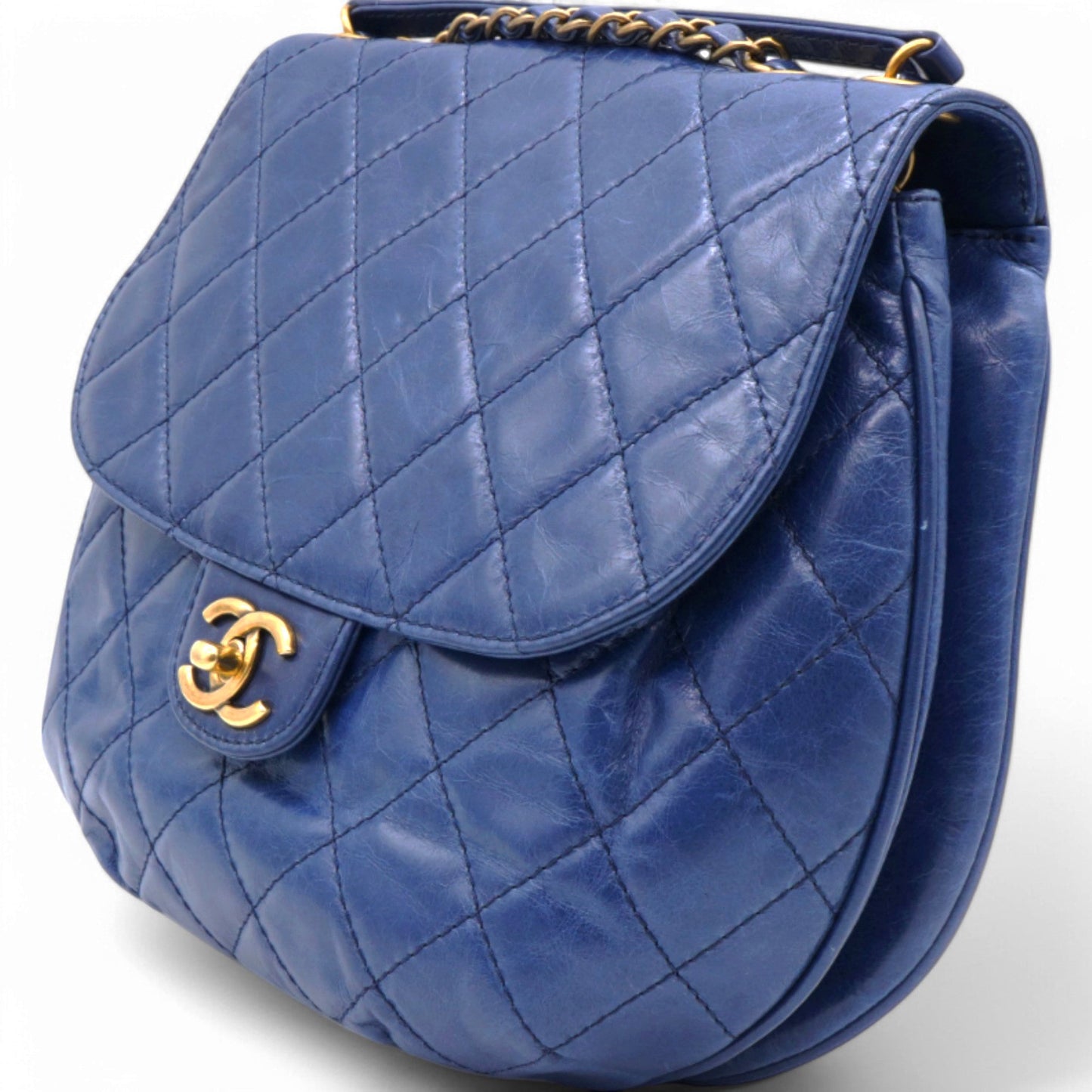 Chanel Glazed Bubble CC Flap Navy