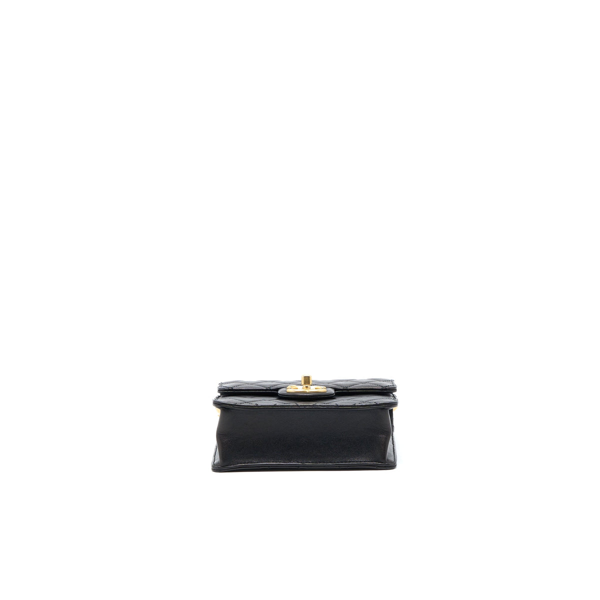 Chanel Vertical Pearl Flap Bag Goatskin Black Brushed GHW