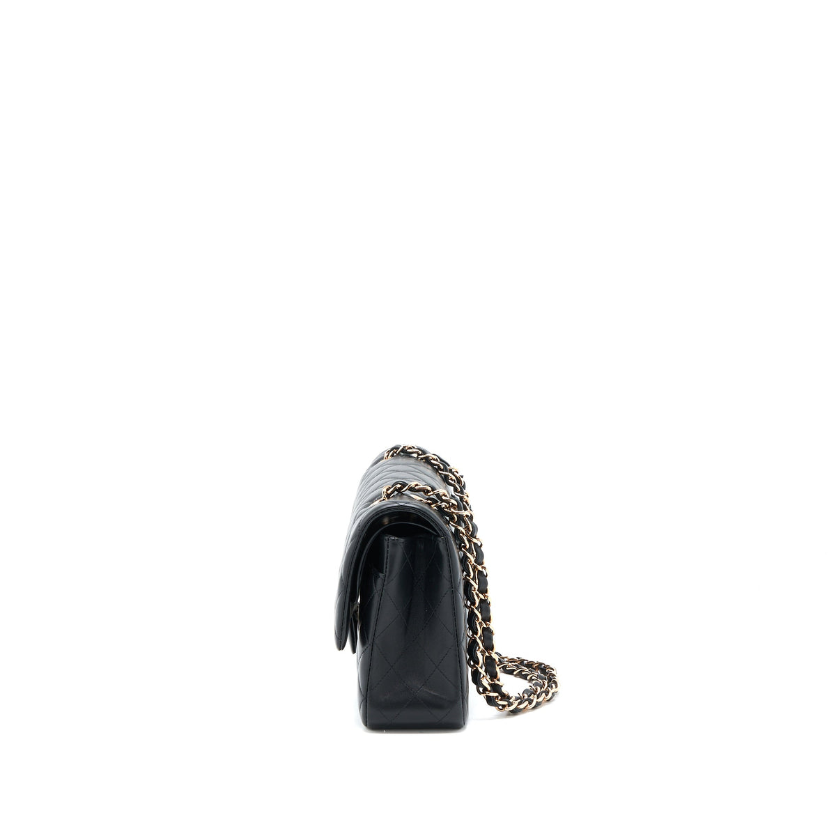 Chanel Medium Classic Flap Bag Lambskin Black RGHW (Microchip)