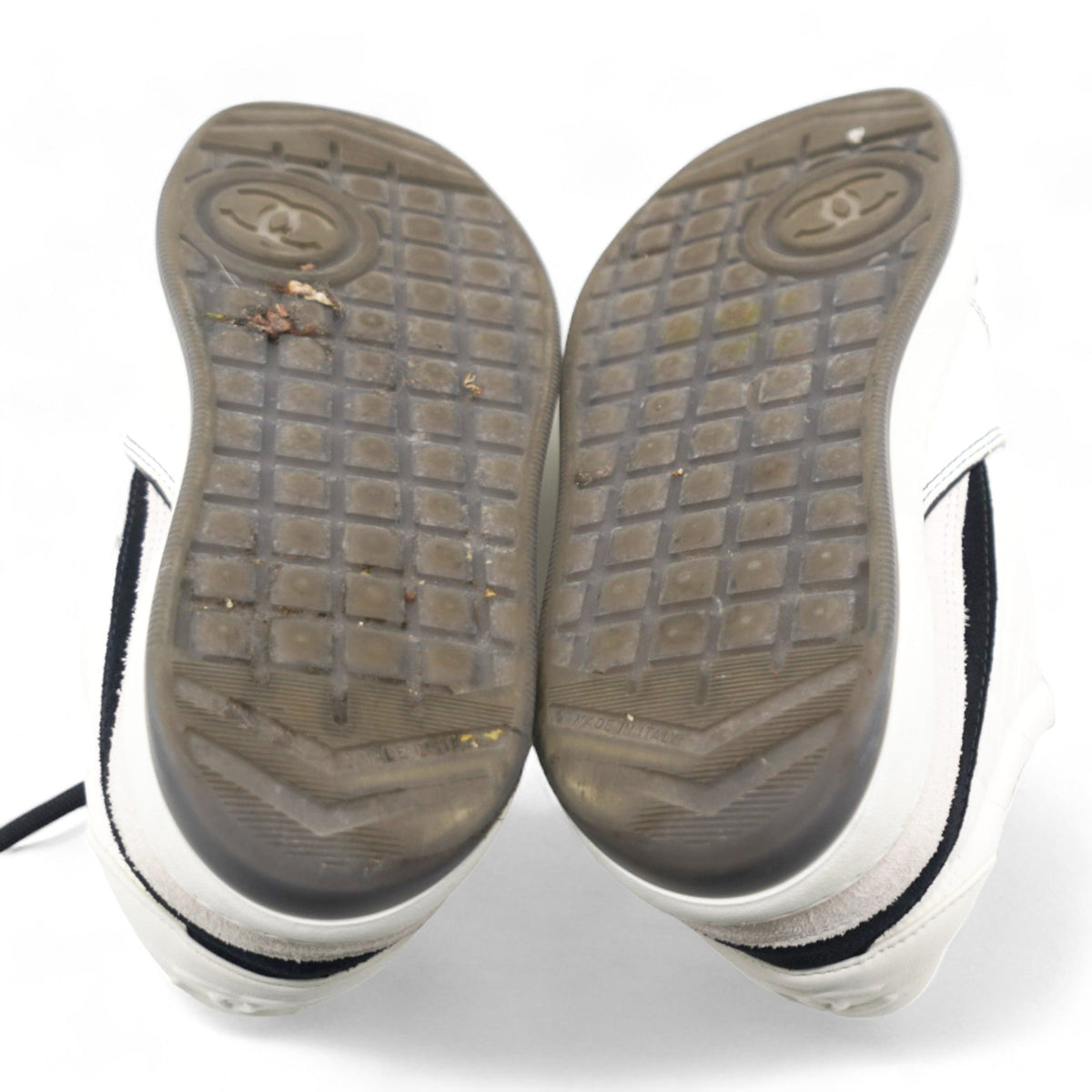 Chanel Suede Fabric Calfskin Women CC Sneakers 36