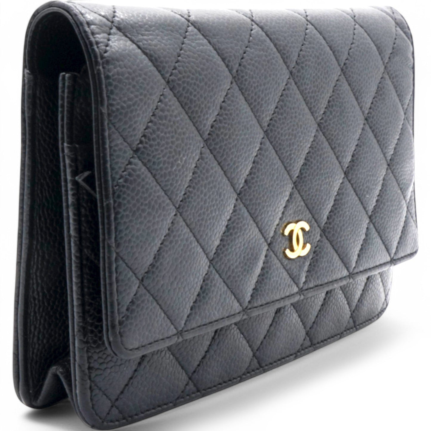 Chanel Caviar Quilted Wallet on Chain WOC Black