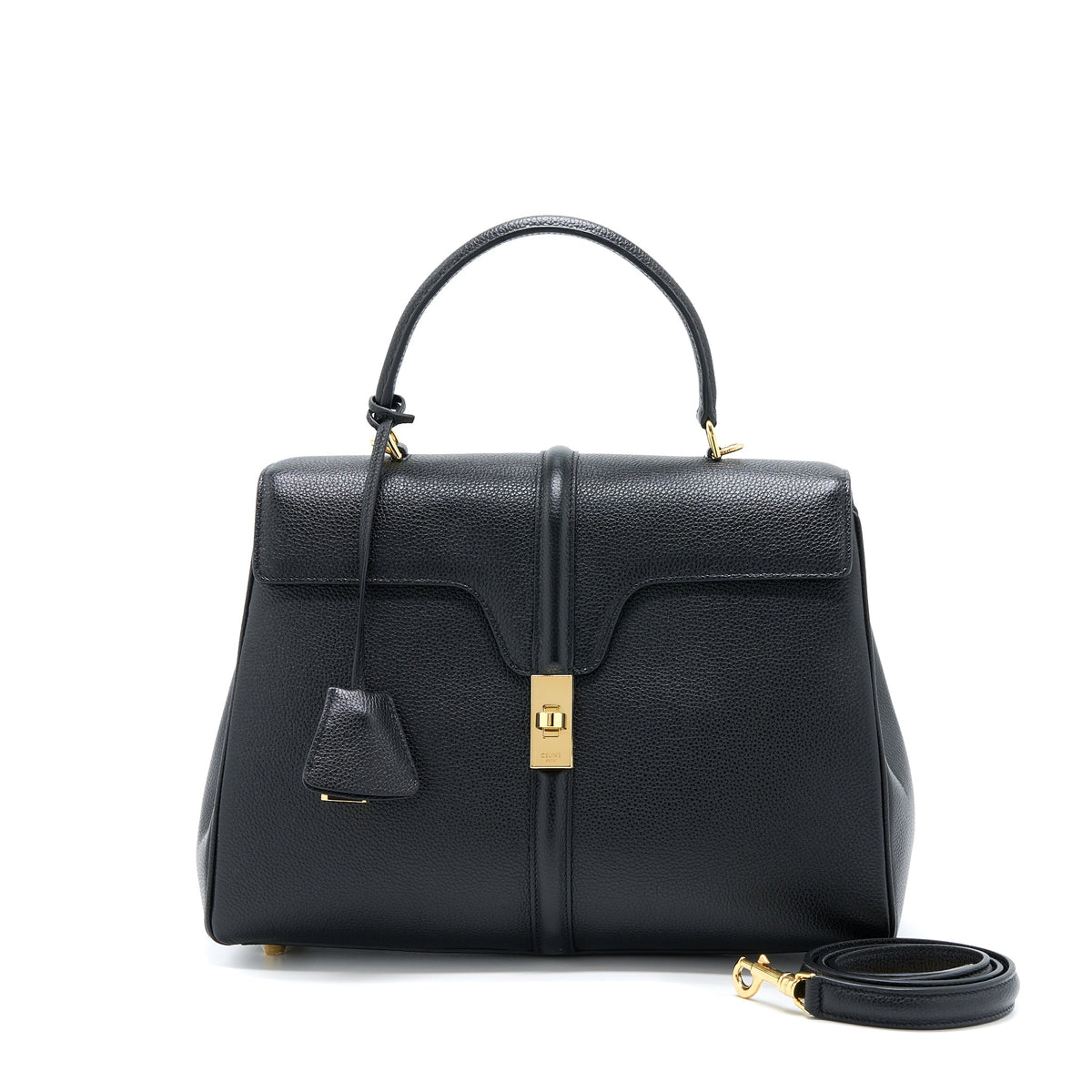Celine 16 Bag Grained Calfskin Black GHW