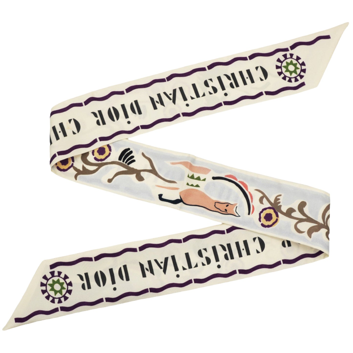 Dior Silk Le Mythe De Daphne Mitzah Scarf White