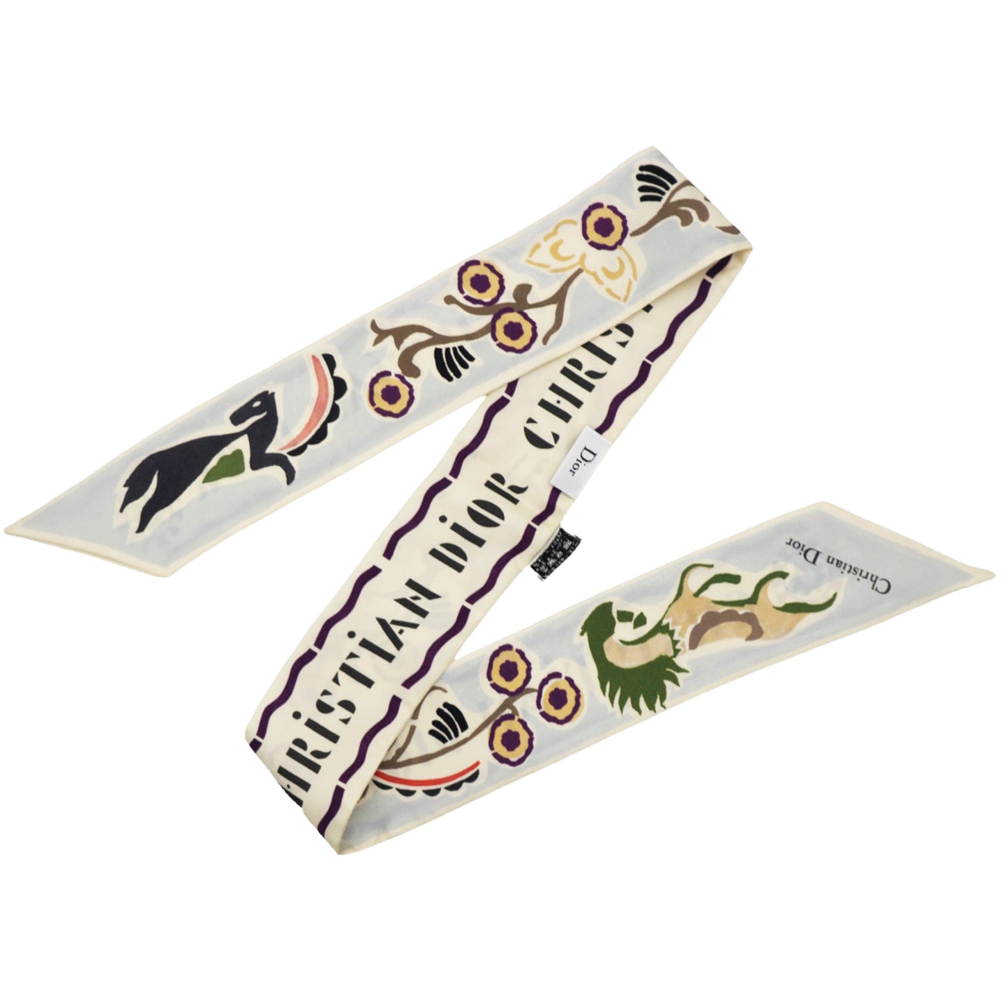 Dior Silk Le Mythe De Daphne Mitzah Scarf White