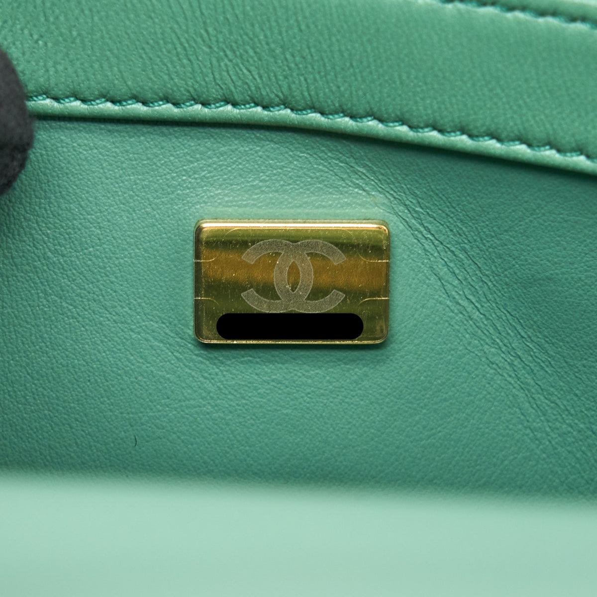Chanel Pearl Crush Mini Rectangular Flap Bag Lambskin Green GHW (Microchip)